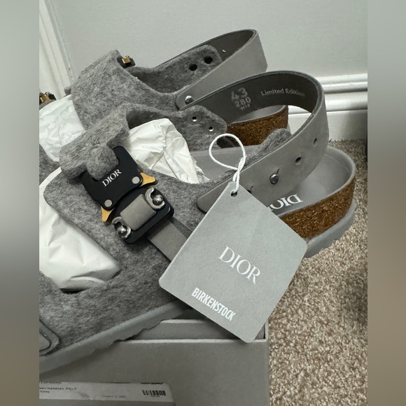 Dior Birkenstock Milano Grey Gray Sandals Shoes NWT and Box Size 43 - Picture 3 of 12